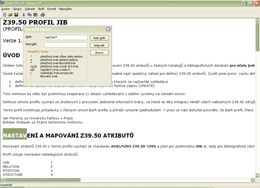 Screenshot aplikace DoserEdit
